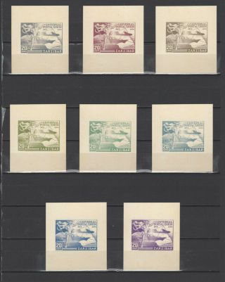 ,  1949 Zanzibar Upu 20 Nominal In Different Colour Thick Paper