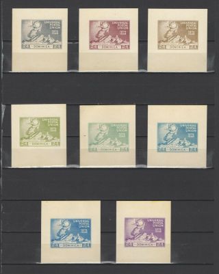 ,  1949 Dominica Upu 24 Nominal In Different Colour Thick Paper