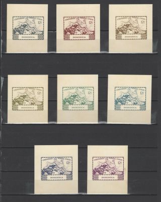 ,  1949 Dominica Upu 12 Nominal In Different Colour Thick Paper