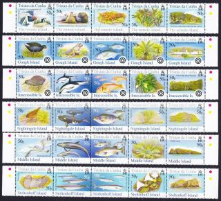 Tristan Da Cunha Birds Fish Marine Life Plants Island Series Complete 30v Mnh