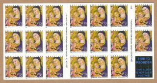 3176a - 32c Madonna And Child - Di Pietro - Booklet Pane Of 20 - Mnh