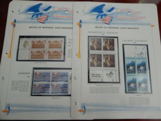 1977 Mr ZIP PLATE BLOCKS (24) ON WHITE ACE sheets (12),  Stamps (96) MNH 2