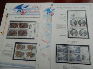 1977 Mr ZIP PLATE BLOCKS (24) ON WHITE ACE sheets (12),  Stamps (96) MNH 5