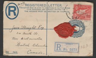 Cyprus Registered Cover Postmarked June 22,  1928 To Westminster Bc