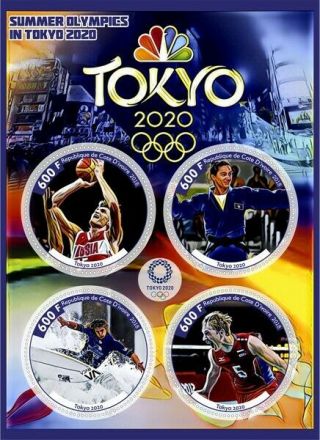 Stamps 2020 Olympic Games Basketball,  Wrestling,  Serf