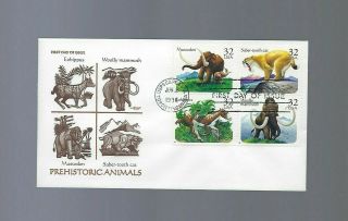 Us Stamps Fdc Artmaster Prehistoric Animals