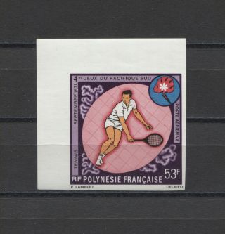 French Polynesia Tennis Sport 1971 1v Imp.  Mnh (corner)