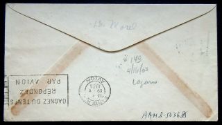 1935 S.  S.  EUROPA SHIP TO SHORE CATAPULT FLIGHT COVER PARIS TO PA.  POSTAGE DUE 2