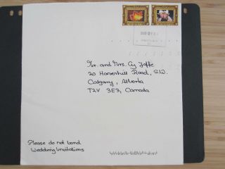 Canada Picture Postage - 2 Different On Wedding Invitation Envelope - 2000 - 1096