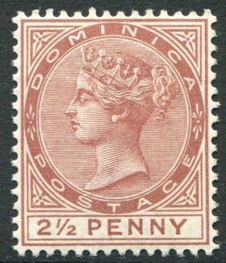 Dominica - 1879 2½d Red Brown.  A Mounted Example Sg 6