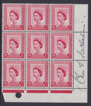 Gb Stamps Isle Of Man 2 1/2d Block Signed By The Artist Designer Personally
