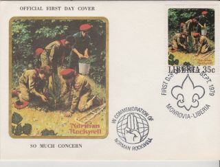 Liberia Boy Scouts - Norman Rockwell Sept.  1979 Fdc