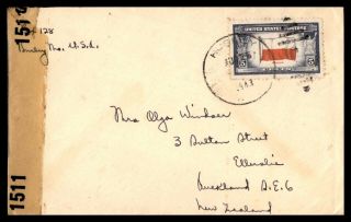 Missouri Hurley August 26 1943 Us 5c Poland Issue Censored To Auckland Nz