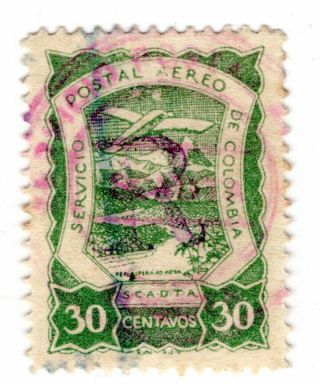 Colombia - Scadta - Registration - 30c W/ Violet Surcharge - Kessler 56 Rr