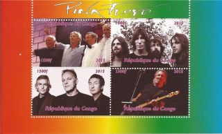 Congo - 2015 Pink Floyd On Stamps - 4 Stamp Sheet - 3a - 498