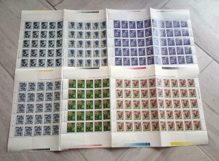 Flowers: Poland Sc.  2983 - 8,  Full Sheets Of 50,  Mnh