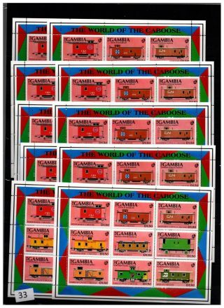 == 10x Gambia - Mnh - Trains,  Railroad -