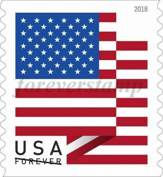 USPS Forever Stamps - US Flag (2018 Version) - 2,  000 Stamps - 20 Rolls of 100 2