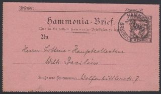 Germany,  1897.  Braunschweig Private Post Letter Card,