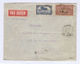 Morocco 1925 Airmail Cover To Holland Postal History J3195