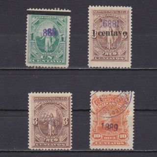 El Salvador 1889,  Sc 26 - 28,  Cv $80,  Part Set,  Mh/ng/used