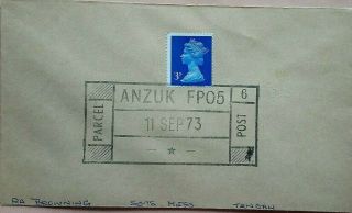 Singapore 1973 Cover With Anzuk Fpo 6 Parcel Post Cancel (tengah)