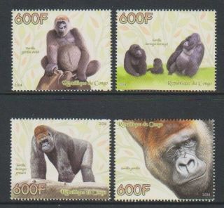 Democratic Republic Of Congo - 2014,  Gorillas Set - Mnh