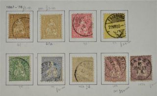SWITZERLAND STAMPS 1867 - 1881 GOOD SELECTION ON PAGE (A143) 2