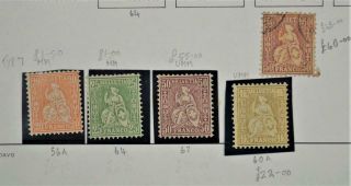 SWITZERLAND STAMPS 1867 - 1881 GOOD SELECTION ON PAGE (A143) 4