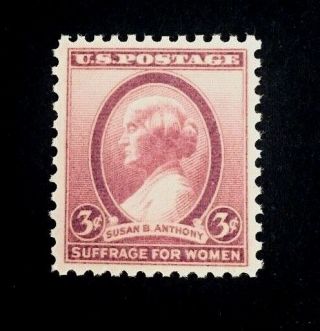 Us Stamps,  Scott 784 3c 1936 Susan B Anthony Xf/sup M/nh.  Extremely Fresh.