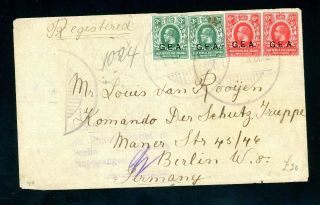 East Africa Opt.  G.  E.  A.  1920 Registered Cover To Berlin (s232)