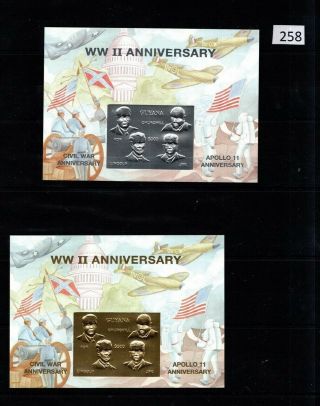 Guyana - Mnh - Gold,  Silver - Imperf - Space,  Kennedy,  War