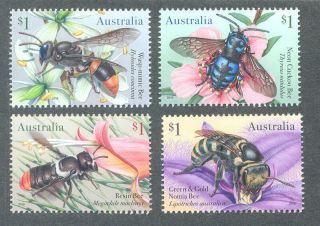 Australia - Native Bees 2019 Mnh Set - Gummed