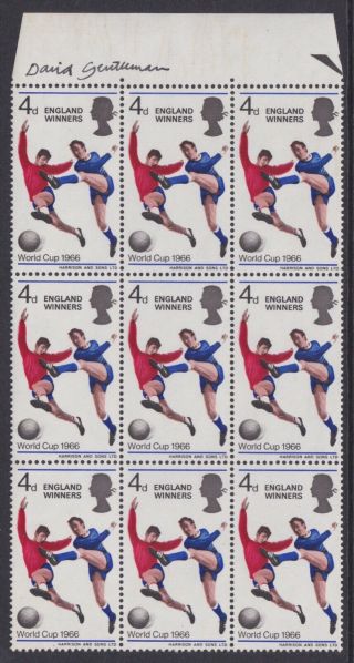 Gb Stamps 1966 World Cup Winners Block Signed By The Artist Designer Personally