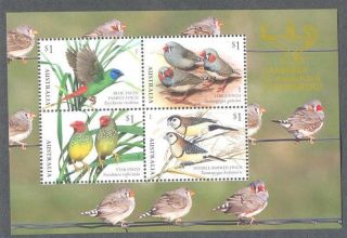 Australia Finches 2018 - Canberra Stamp Show Mnh Sheet - Birds -