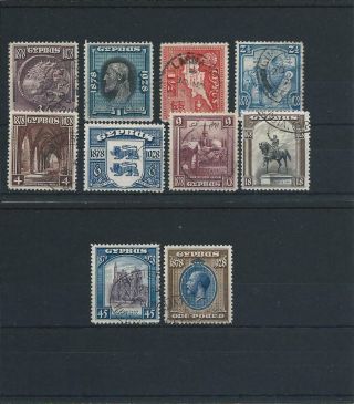 Cyprus 1928 Set Of Ten Fu Sg 123/132 Cat £400