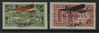 Alaouites 1929 Overprinted Airmails 50¢ And 1 Piastre O.  G.