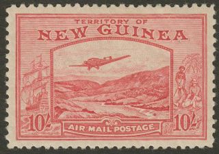 Guinea 1939 Kgvi Bulolo Airmail 10sh Pink Sg224 Cat £600