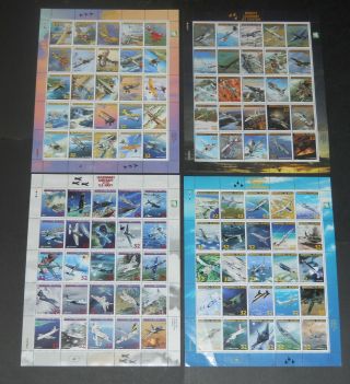 Marshall Island Legendary Airplane Series 7 Diff.  Sheets Of 25 Nh Face Val $60