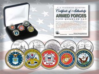 U.  S.  A Armed Forces Statehood Quarter 5 - Coin Set - - And - Rare,