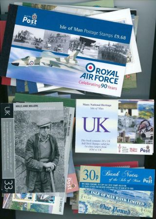 Isle Of Man Face Value £210.  94 Of Modern Stamp Booklets For Postage