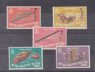 Solomon Islands 1973 Sc 254/8 Musical Instruments,  Set Mnh N1309
