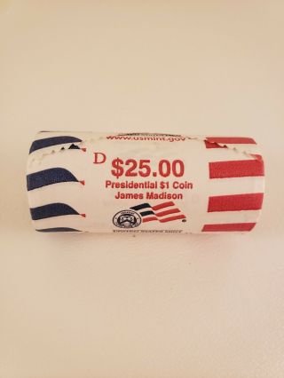 2007 Us D James Madison Presidential Dollar Coin Roll $25