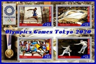 Stamps 2020 Olympic Games Tokyo Pierre De Coubertin,  Fencing