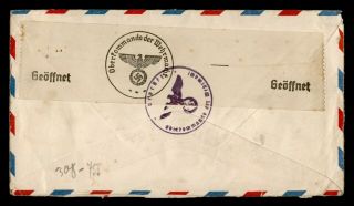 DR WHO 1940 UPRATED AIRMAIL STATIONERY TO GERMANY WWII CENSORED e42518 2