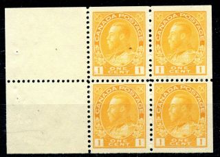 Weeda Canada 105a F/vf Mnh Booklet Pane Of 4,  2,  1c Yellow Admiral Cv $110