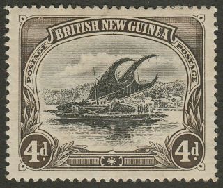 British Guinea 1901 Lakatoi 4d Deformed D Variety Wmk Hor Sg5a Cat £800
