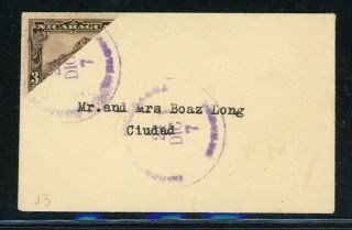 Nicaragua Postal History: Lot 261 Bisect 1½c Managua (local) $$$