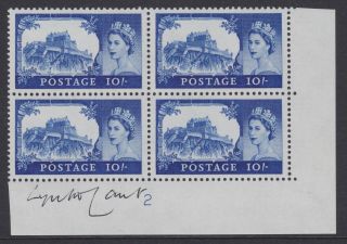 Gb Stamps 10/ - High Value Castle Block Signed By The Artist Designer Personally