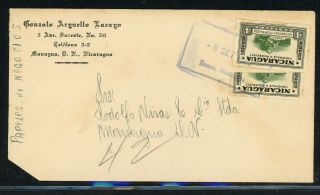Nicaragua Postal History: Lot 259 1946 Bisect Fdr Roosevelt Managua (local) $$$